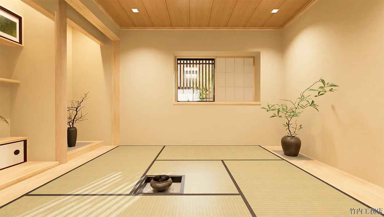 和風建築  内観CG