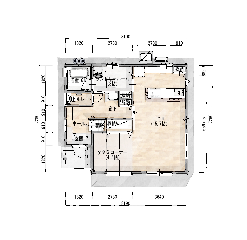 施工後の平面図